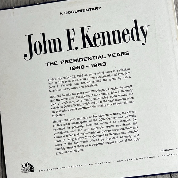Vinyl Record  John F. Kennedy Presidential Years 1960 to 1963 - Picture 2 of 8